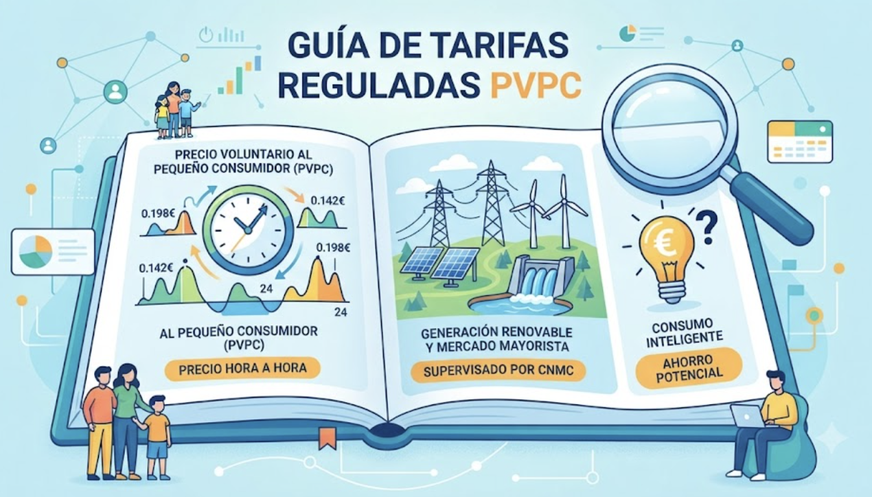 Guías detalladas sobre tarifas reguladas (PVPC) frente a mercado libre.